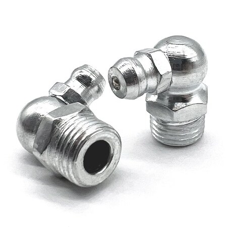 Boltsandnuts.Com 10 Pieces 1/8in-27 Zerks Grease Fitting 90 Degree Steel Zinc, 10PK 5GF-STLZINC-90DEGREE-10